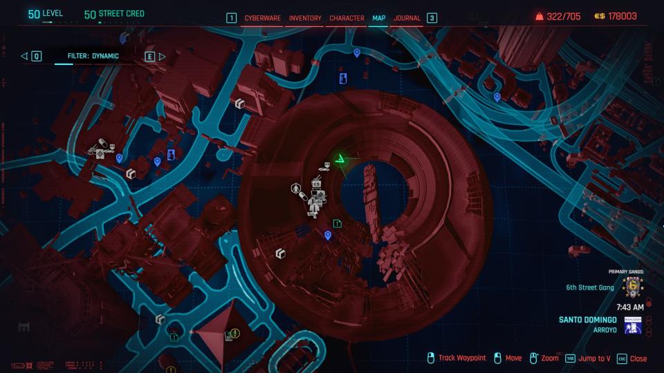 Cyberpunk 2077 Restricted Data Terminal location in the stadium