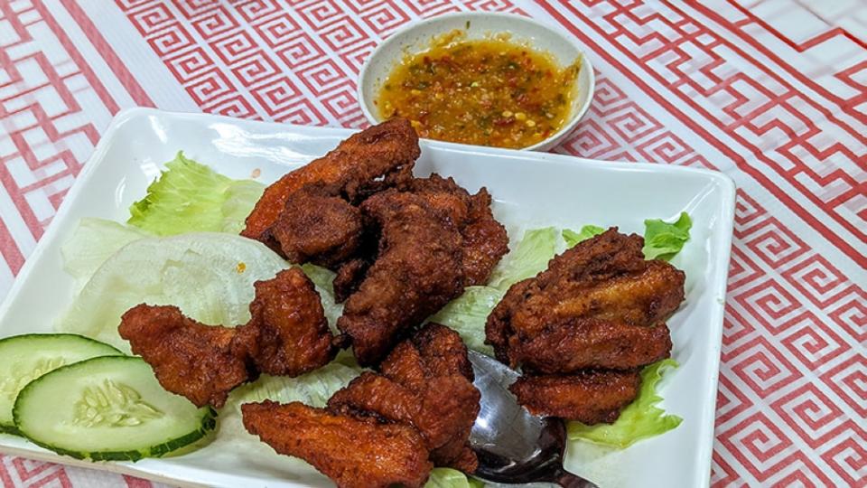 Black garlic deep-fried pork belly was a delicious special on the night.