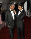 DUBAI, UNITED ARAB EMIRATES - DECEMBER 09: Actors Adil Hussain and Suraj Sharma attend the "Life of PI" Opening Gala during day one of the 9th Annual Dubai International Film Festival held at the Madinat Jumeriah Complex on December 9, 2012 in Dubai, United Arab Emirates. (Photo by Gareth Cattermole/Getty Images for DIFF)