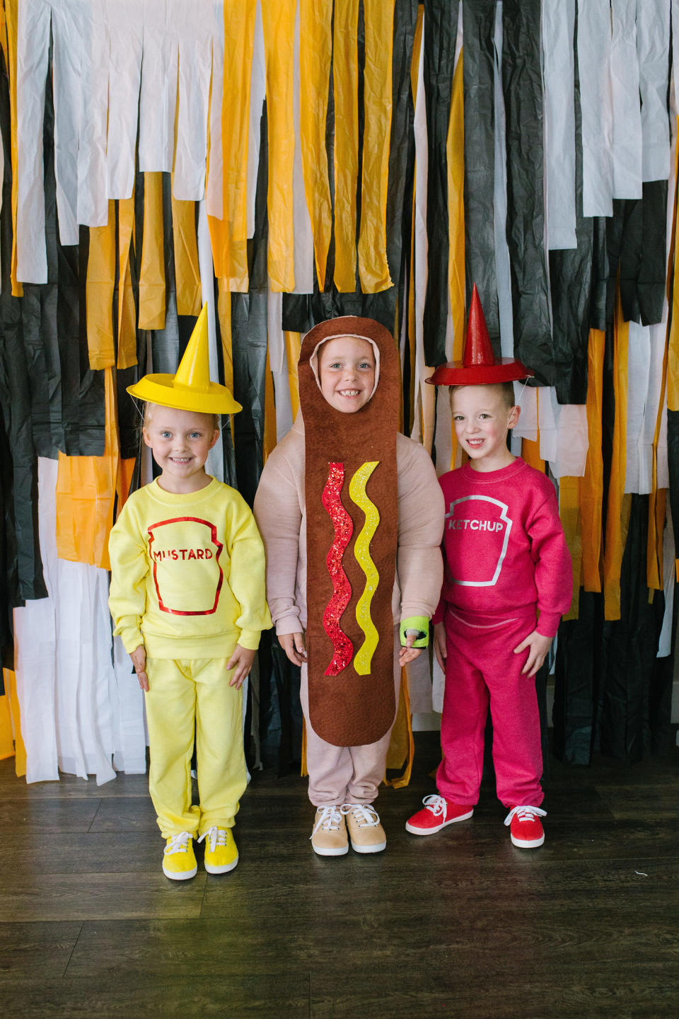 mustard hotdog and ketchup costume (The Pretty Life Girls )