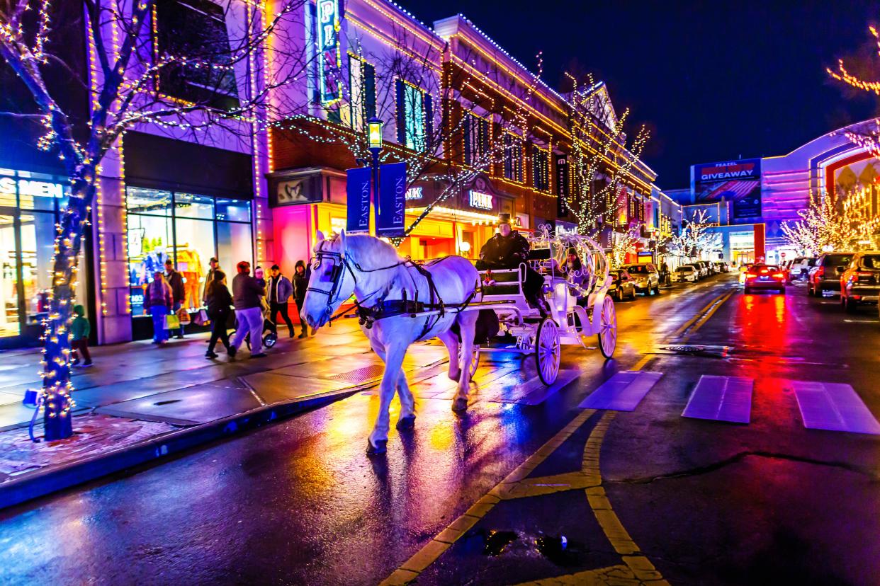 Horse-drawn carriage rides around Easton Town Center will be given on Feb. 10-11, 13 and 14.