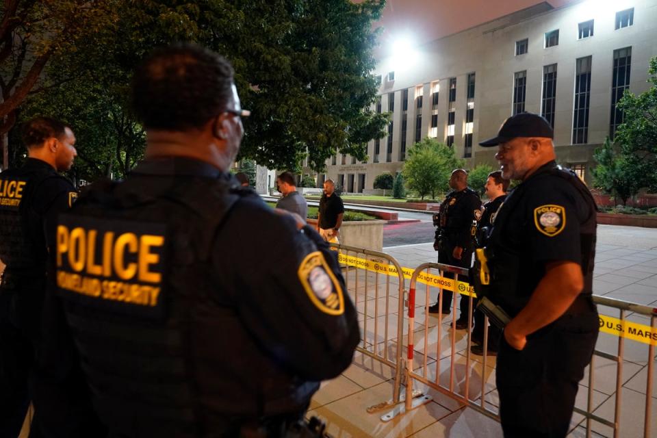 Security ramps up Wednesday night ahead of arraignment (Copyright 2023 The Associated Press. All rights reserved.)