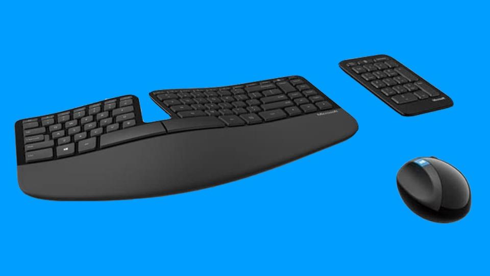 Make your home office setup a little easier on your hands with this ergonomic keyboard.