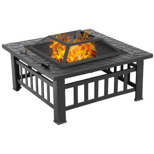 Yaheetech 32in Outdoor Metal Firepit