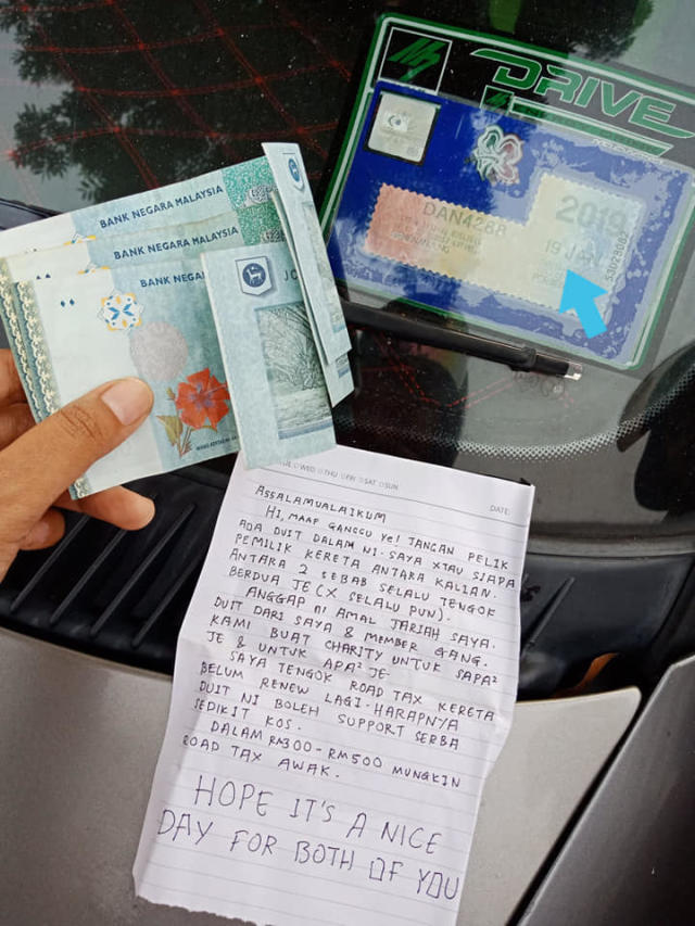 Random Acts of Kindness: Woman finds money on windscreen to help pay  expired road tax