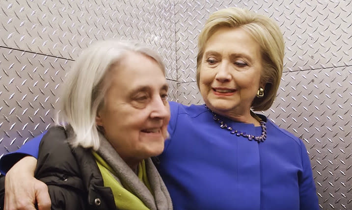 Betsy Ebeling (left) and Hillary Clinton