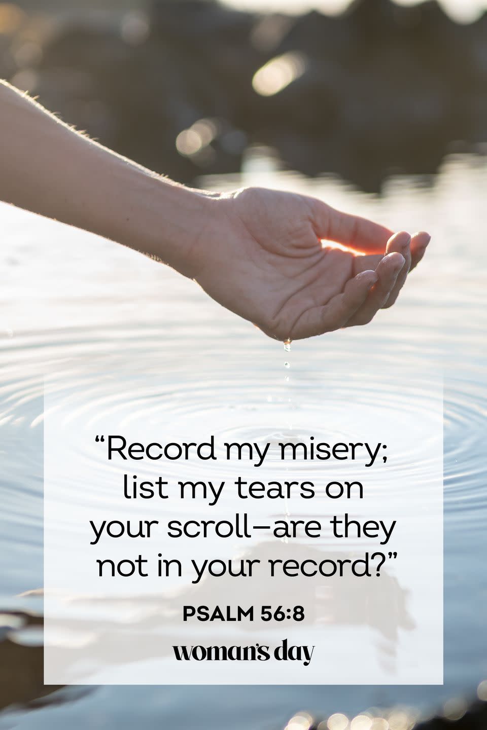 <p>“Record my misery; list my tears on your scroll — are they not in your record?” </p><p><strong>The Good News: </strong>God knows every tear you cry and every struggle you face, and He is with you.</p>