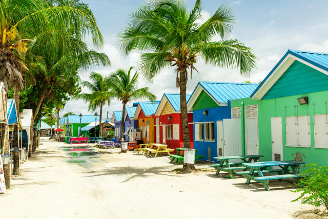 Colourful houses on the tropical island of Barbados in the Caribbean (Getty Images)