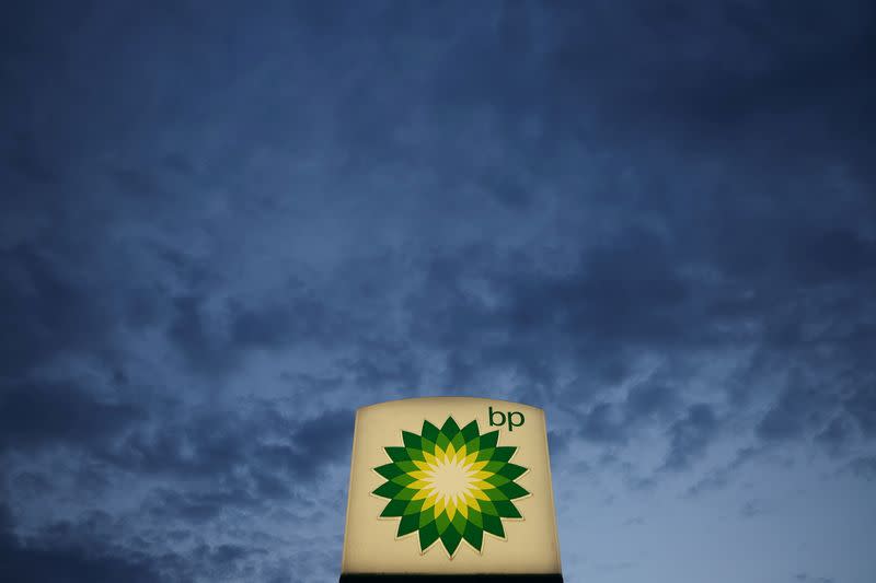 FILE PHOTO: Logo of British Petrol BP is seen e at petrol station in Pienkow