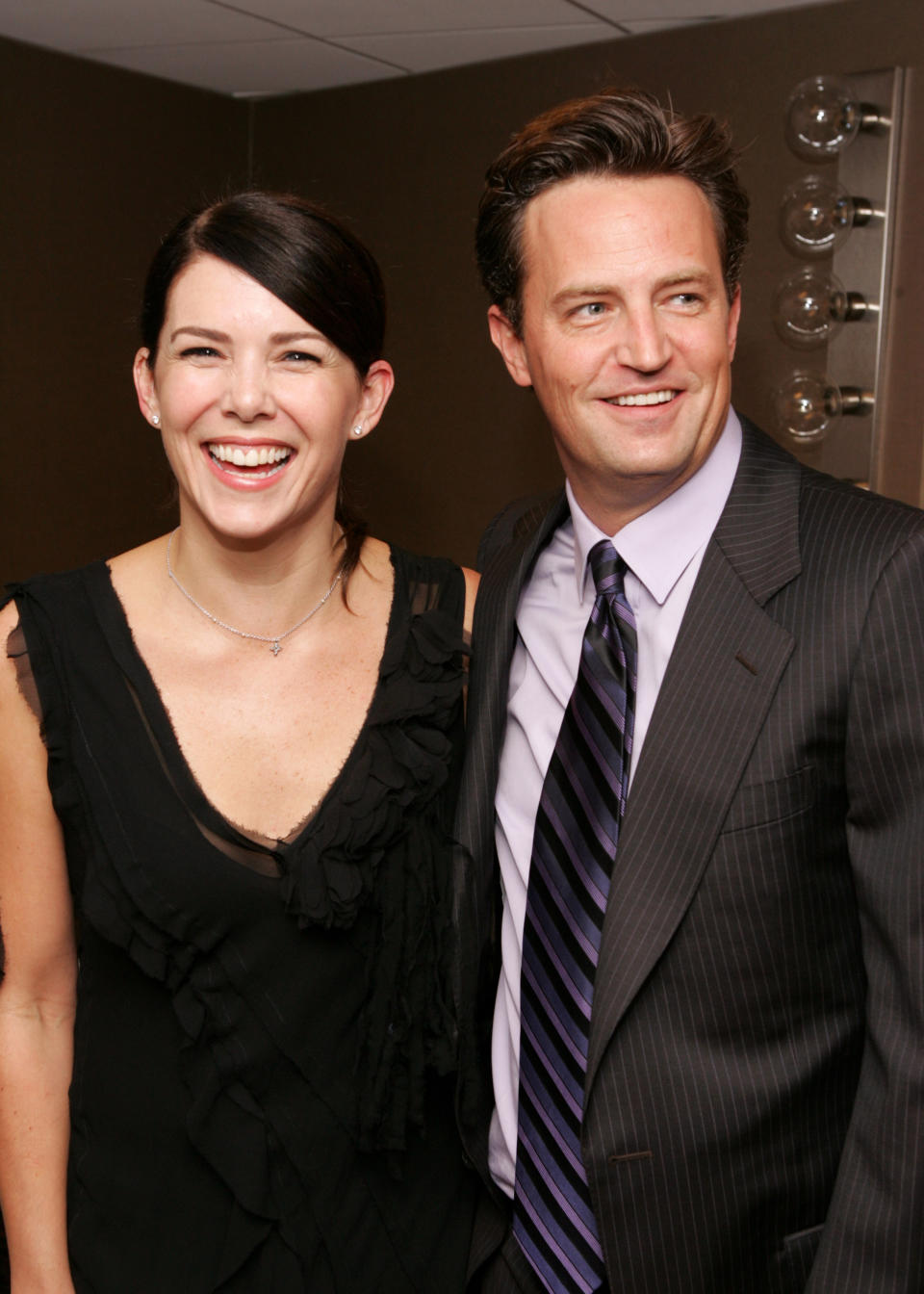 Lauren Graham and Matthew Perry during the 8th Annual Lili Claire Foundation Benefit - Show & Backstage at the Beverly Hilton in Beverly Hills, CA. (Photo by Jesse Grant/WireImage for Fusion PR _LA)