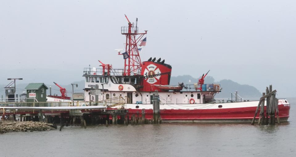 The FDNY Fireboat McKean is docked at Panco Petroleum Company in Stony Point June 30, 2023. The McKean ferried people out of Manhattan on 9/11 and then responded to rescue plane passengers from the Miracle on the Hudson.
