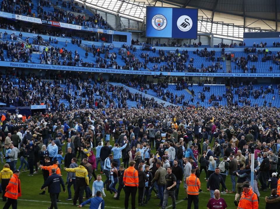 Manchester City thrash struggling Swansea in first match since being crowned Premier League champions