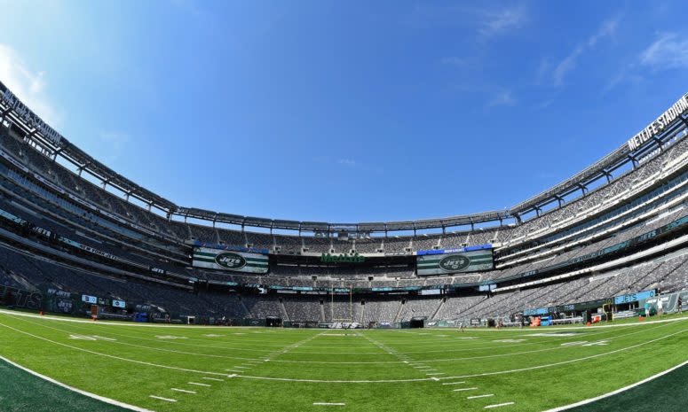 An interior view of the New York Jets stadium.