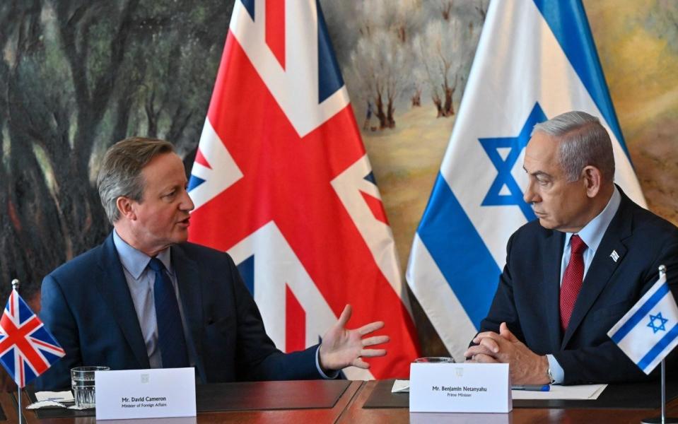 Lord Cameron and Benjamin Netanyahu held talks in Jerusalem in November last year