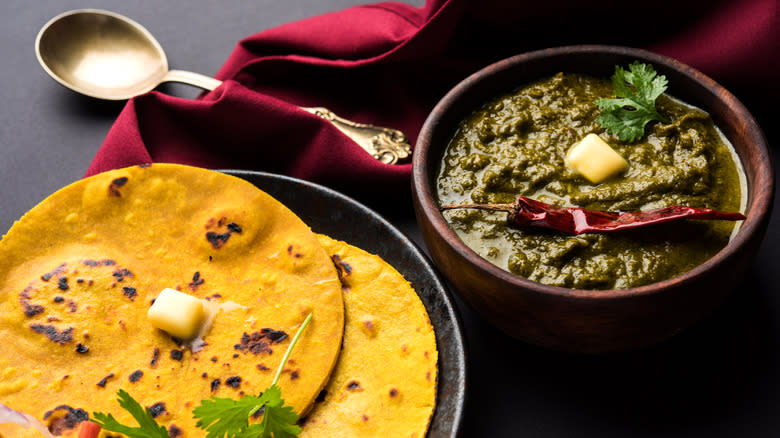 Saag and roti