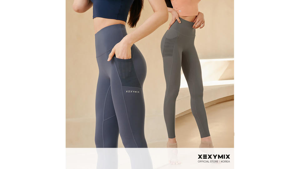 XEXYMIX XP9199G Black Label Signature Line Pocket Leggings / Low-impact support (6 Colours). (Photo: Shopee SG)