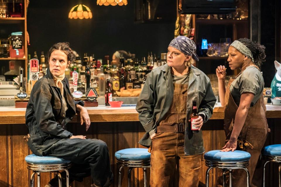 From left, Leanne Best, Martha Plimpton and Clare Perkins in Sweat at the Donmar Warehouse (Johan Persson)