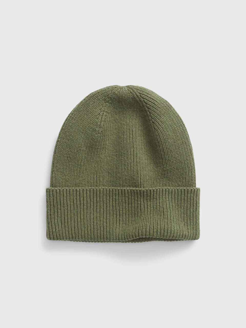 product photo of olive green Organic Cotton Beanie. Image via Gap.