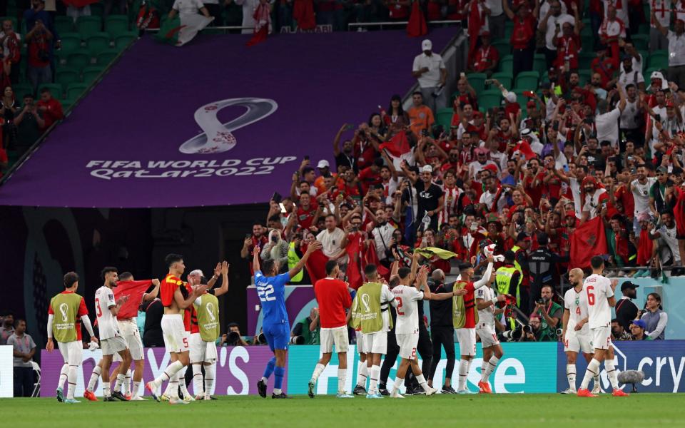 The Moroccan player lap up the applause of the fans - Fadel Senna /AFP