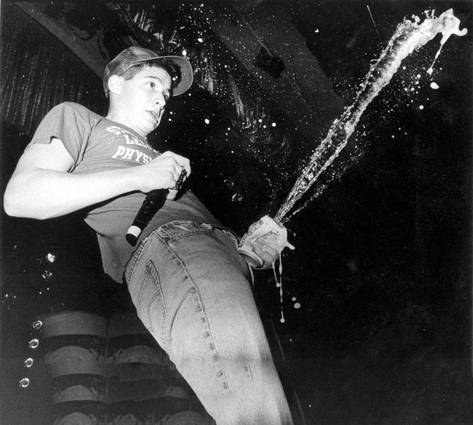 The Beastie Boys member, also known by his given name of Adam Horovitz, used a beer can as a strategically placed fountain while performing with his bandmates during a February 1987 show at the Hollywood Palladium. They’d released the seminal album Licensed to Ill three months earlier and were riding high on the success of the single (You Gotta) Fight for Your Right (to Party!).
