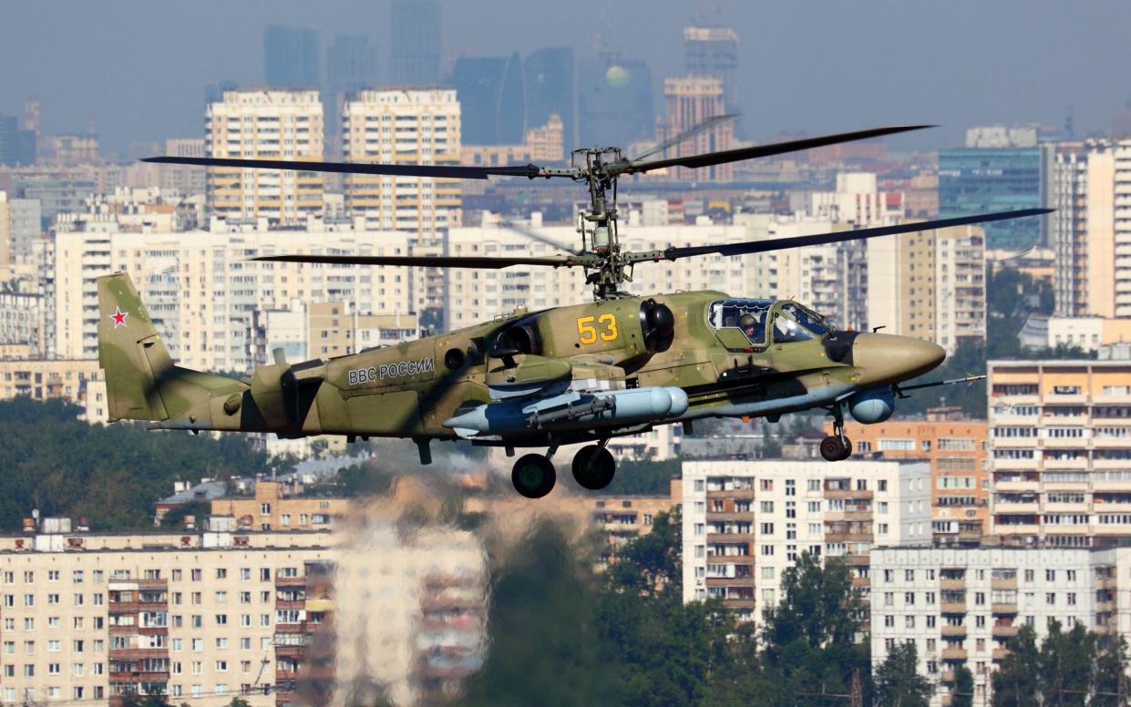 The Ka-52 twin-pilot gunship is often compared to the US Apache as a deadly attack helicopter - Artem Alexandrovich/Alamy 