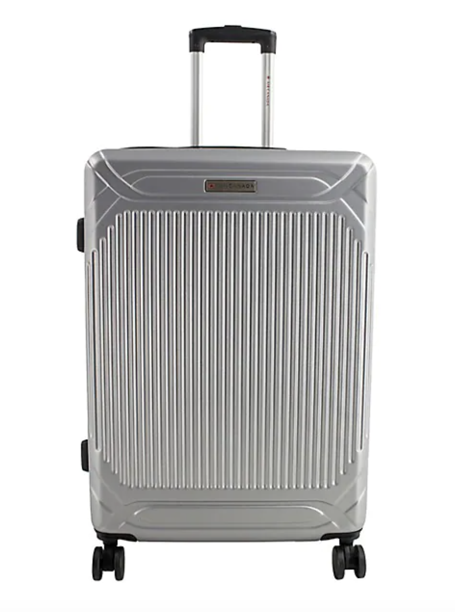 Air Canada Milan 28-Inch Medium Hardside Spinner Luggage in silver (photo via The Bay)