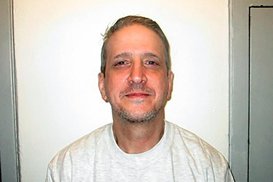 FILE - This photo provided by the Oklahoma Department of Corrections shows death row inmate Richard Glossip on Feb. 19, 2021. Oklahoma's new Attorney General Gentner Drummond plans to ask the state's Pardon and Parole Board on Wednesday, April 26, 2023, to recommend sparing the life of Glossip, a highly unusual move for the state's top prosecutor's office that typically urges the board to reject clemency. (Oklahoma Department of Corrections via AP, File)