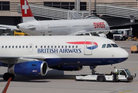 FILE PHOTO: A British Airways plane at Zurich airport