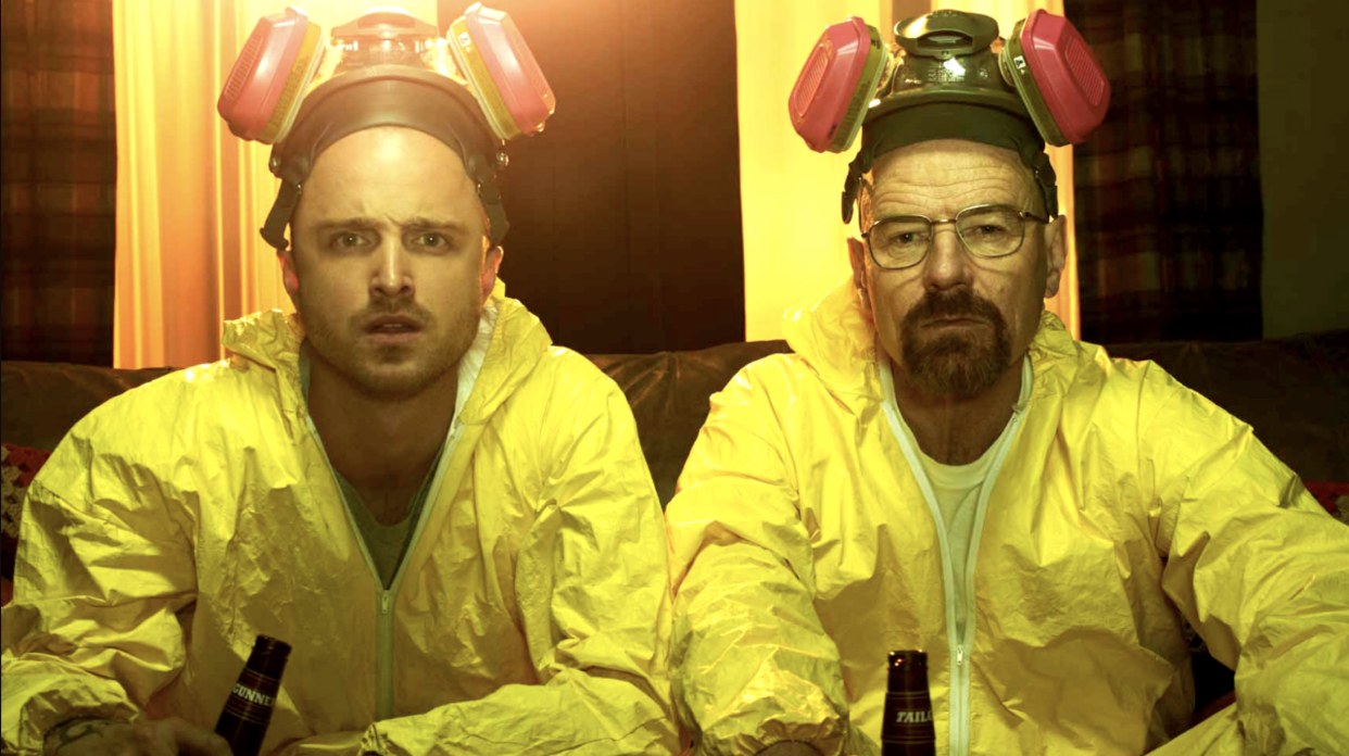 Breaking Bad's Aaron Paul and Bryan Cranston (credit: AMC)