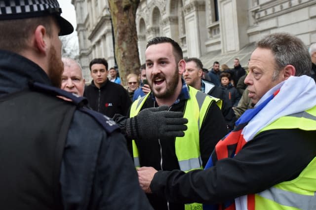 Vests Protesters Stop Traffic In Central London