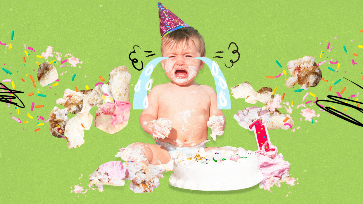 Is it worth throwing a big birthday bash a 1-year-old won't remember? These parents say no, and have found other ways to mark the milestone. (Image: Getty; illustration by Aisha Yousaf and Nathalie Cruz for Yahoo)