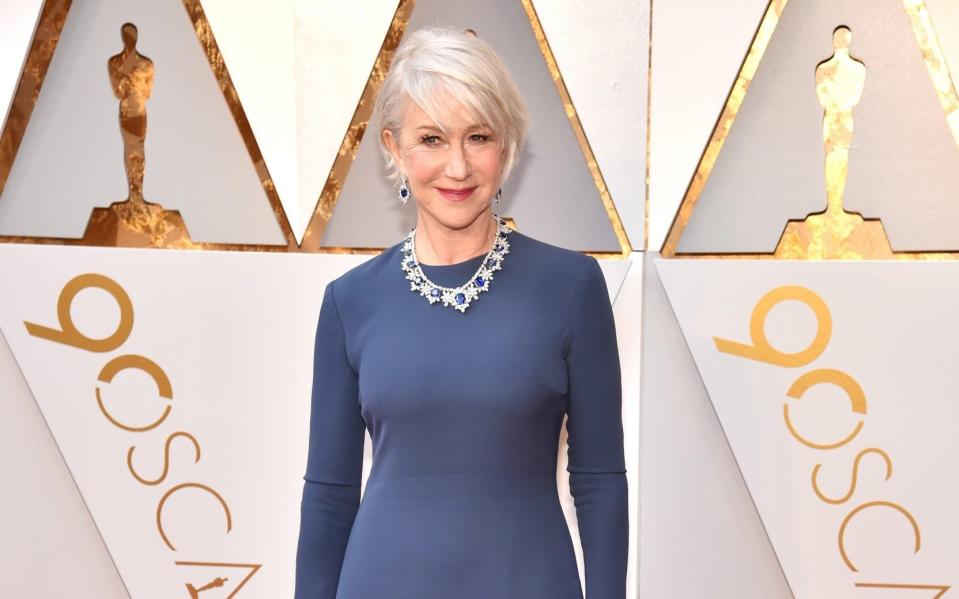 Helen Mirren, 75, does 12 minutes of exercises each day which include hopping one one leg and arm circles -  Kevin Mazur