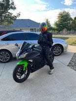 J'son Lamont Rinehart in full riding gear on his motorcycle. Rinehart died in a motorcycle crash Saturday, March 23, 2024 at an I-465 on ramp.