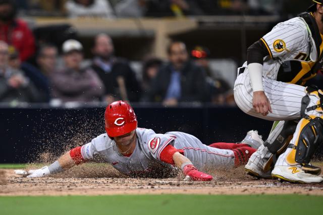 Nick Martinez and Austin Nola of the San Diego Padres celebrate a