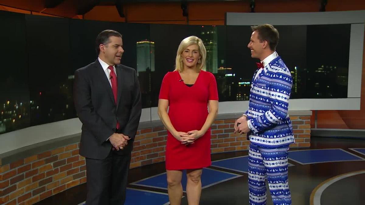 Matt Serwe shows off Christmas suit, hopes to make viewers smile