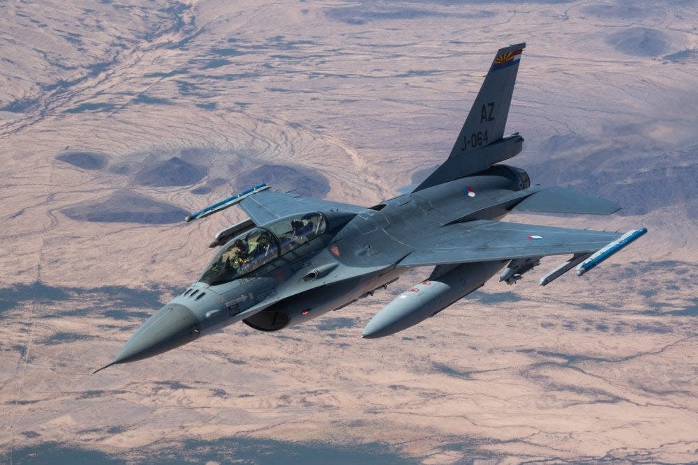 The North American Aerospace Defense Command F-16 fighter aircraft, along with other aircraft, will conduct air defense exercises over the skies of San Bernardino and Riverside counties on Thursday night.