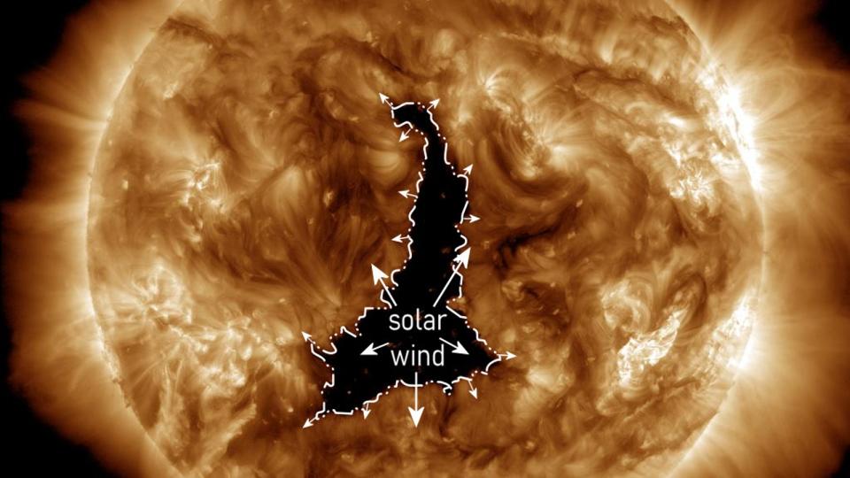 A massive black patch on the sun