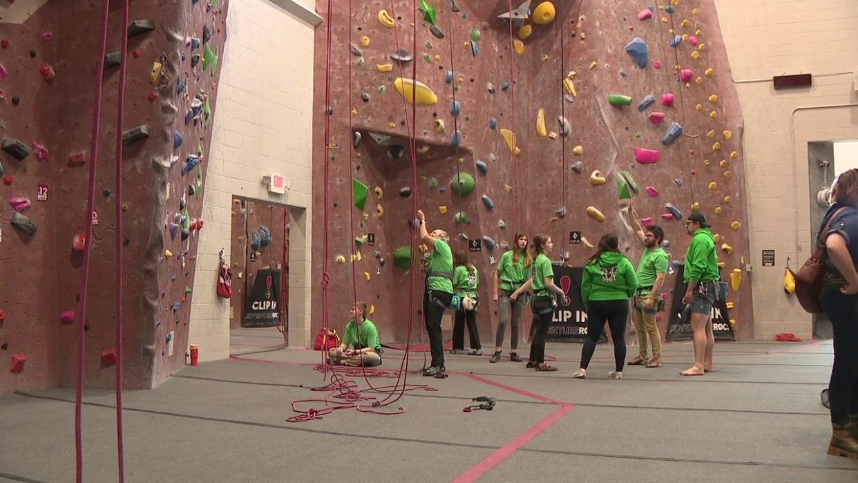 <div>Waukesha students climb at Adventure Rock in Brookfield</div>