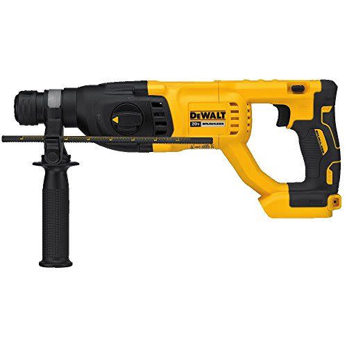 <p><strong>DEWALT</strong></p><p>amazon.com</p><p><strong>$149.00</strong></p><p><a href="https://www.amazon.com/dp/B01MF4YEIF?tag=syn-yahoo-20&ascsubtag=%5Bartid%7C10060.g.37680365%5Bsrc%7Cyahoo-us" rel="nofollow noopener" target="_blank" data-ylk="slk:Shop Now;elm:context_link;itc:0;sec:content-canvas" class="link ">Shop Now</a></p><p><strong>Key Specs</strong></p><ul><li><strong>Weight:</strong> 5 pounds</li><li><strong>I</strong><strong>mpact Energy:</strong> 2.6 (J)</li><li><strong>Modes:</strong> Hammer drill/Hammer-only/Drill-only</li></ul><p>This cordless DeWalt drill would be a great choice for those who need the power and functionality of a rotary drill but don’t want to deal with the hassle of dealing with extension cords and finding power outlets. You’ll need to supply your own 20-volt DeWalt battery, but if you already have one on hand, the low price of this drill could make it a valuable choice. </p><p>We would have preferred that its depth gauge was made of metal instead of plastic—due to the rugged nature of rotary drill settings—but its clear measurement markings are a nice perk.</p>