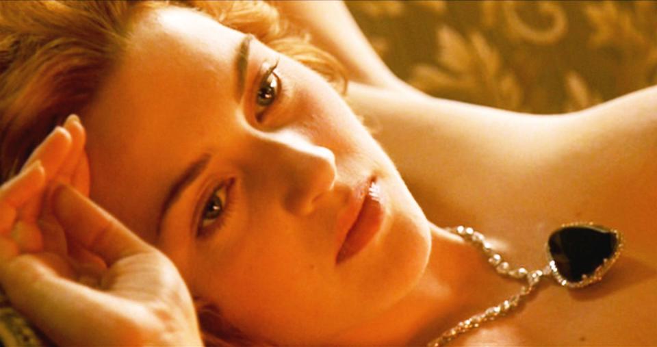 <p>There will never be a piece of movie jewelry more romantic than the Heart of the Ocean necklace in <em>Titanic</em>. The film's soundtrack singer, Celine Dion, even wore the piece to the film's premiere in 1997. </p>