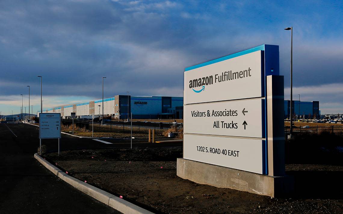 Amazon is nearing completion on building two massive fulfillment distribution warehouse centers across from each other on South Road 40 East in Pasco.