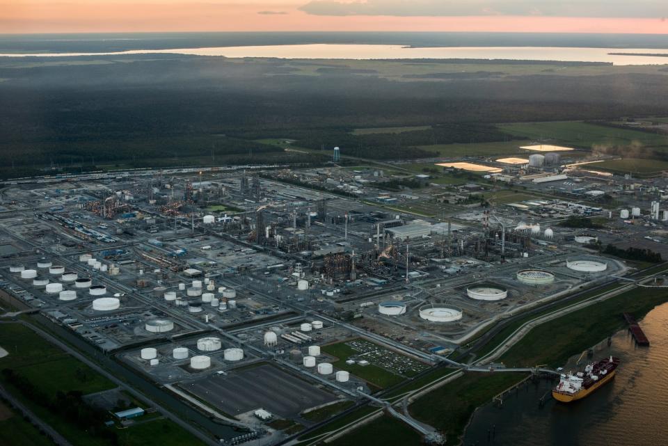 Chemical plants and factories line the roads and suburbs of the area known as 'Cancer Alley' October 15, 2013.