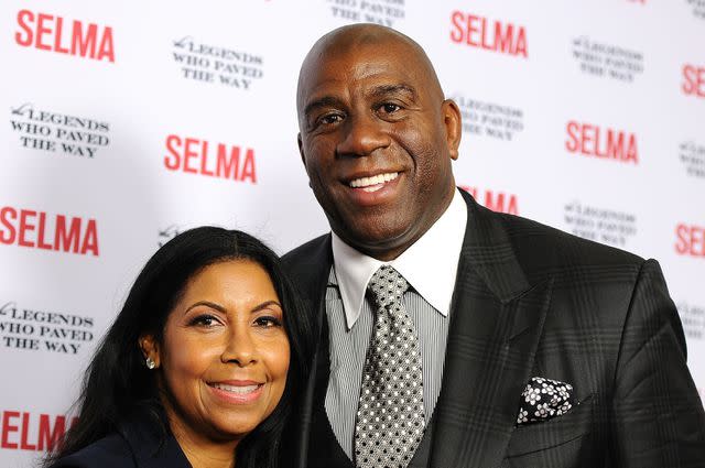 (Photo by Araya Diaz/WireImage) Earvin 'Magic' Johnson with wife, Cookie, at the 'Selma' and The Legends Who Paved the Way Gala. (December 6, 2014)