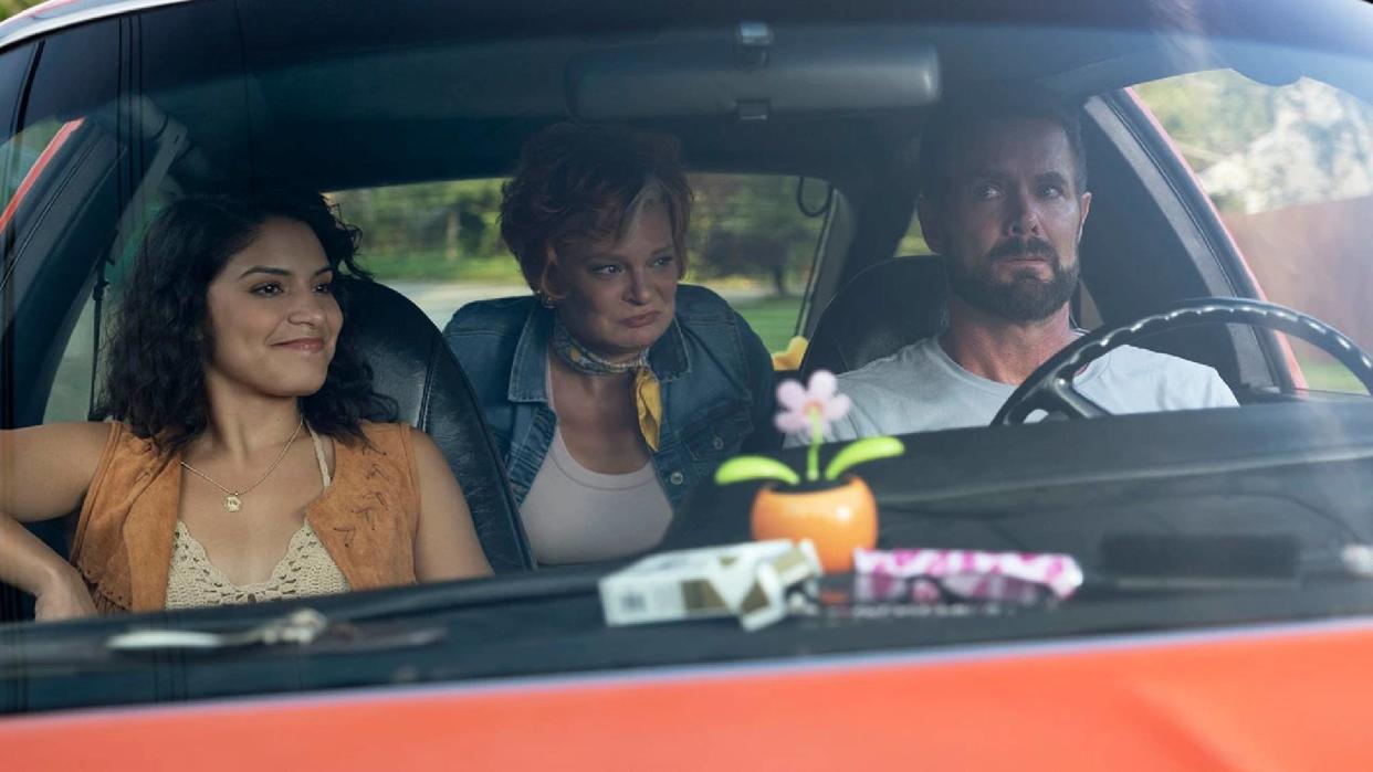  Shakira Barrera as Gloria, Martha Plimpton as Barb and Garret Dillahunt as Jack in Sprung on Amazon Freevee 