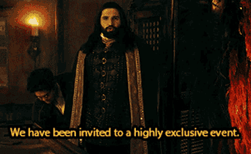 Nandor saying he has been invited to a Superbowl party in "What We Do In The Shadows"