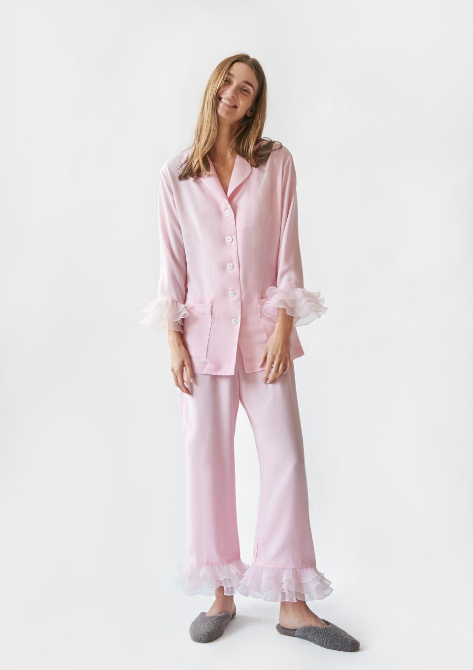 “Pierrot” Party Pajama Set in Pink