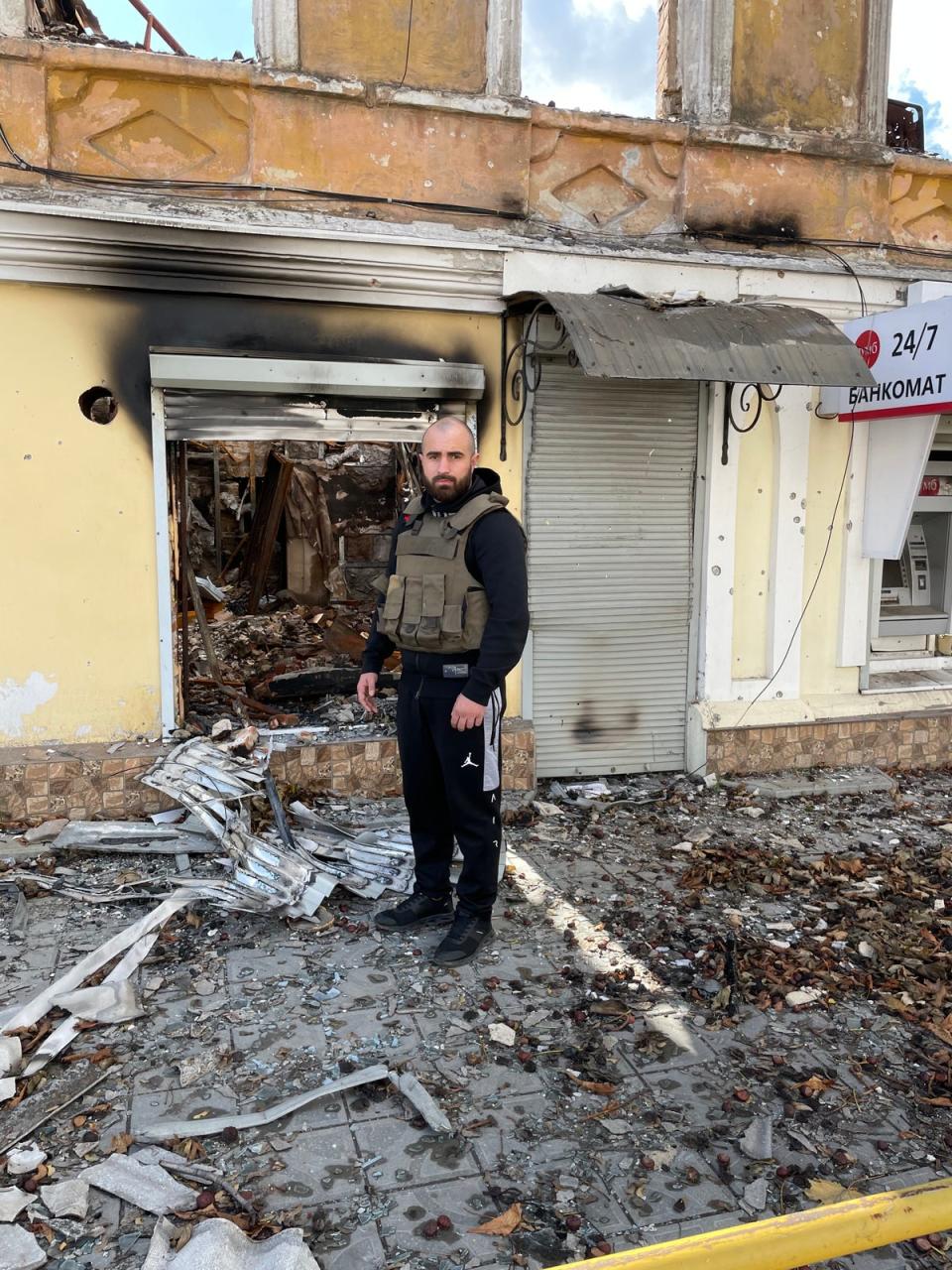 Dmitry Lozhenko is helping civilians in Kupyansk which has been liberated from Russian forces (Kim Sengupta/The Independent)