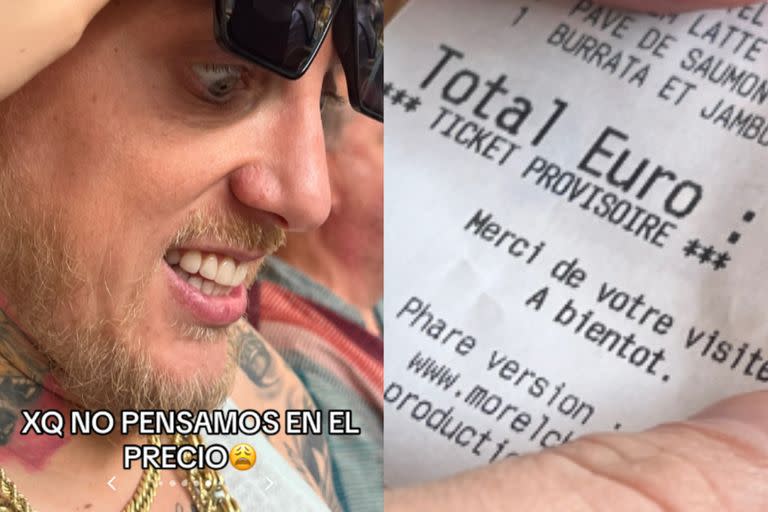 La reacción de El Polaco al ver la cuenta de un almuerzo en París (Foto: capturaTikTok @ssolcitocwirkaluk)