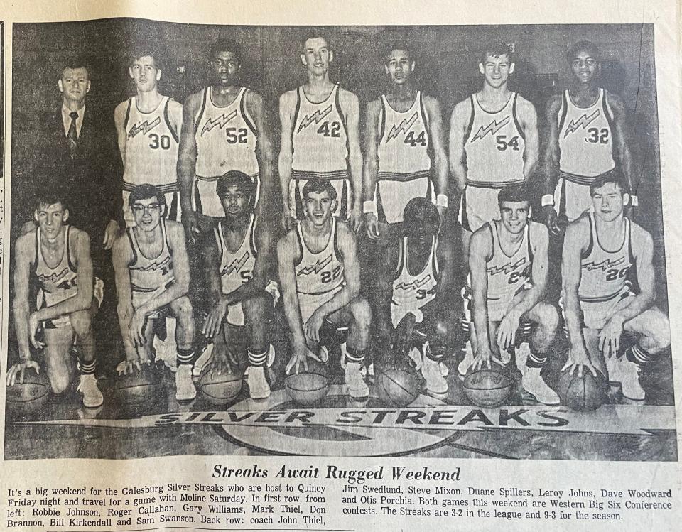 Don Brannon, front row and third from the right, is pictured with the 1970-71 Galesburg Silver Streaks basketball team.