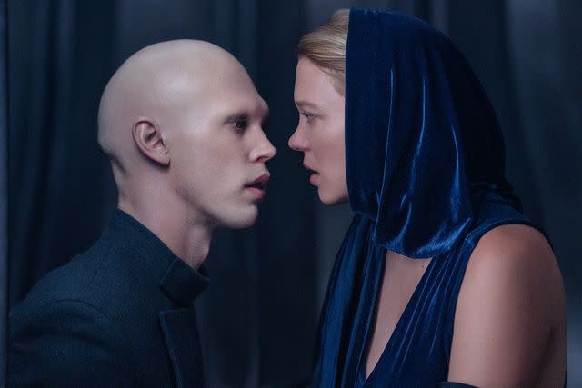 <p>Niko Tavernise/Warner Bros. Pictures</p> Austin Butler and Léa Seydoux in "Dune: Part Two"